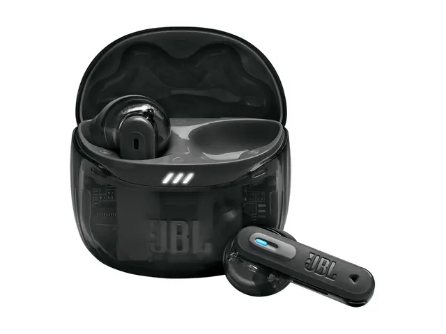 JBL TUNE Flex 2 - Ghost Edition - True wireless-hodetelefoner med mikrofon i øret - Bluetooth - aktiv støydemping - spøkelsessvart 
