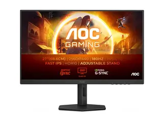AOC Gaming Q27G4XF - LED-skjerm gaming - 27&quot; - 2560 x 1440 QHD @ 180 Hz - Fast IPS - 300 cd/m&#178; - 1000:1 - HDR10 - 0.5 ms - HDMI, DisplayPort - svart