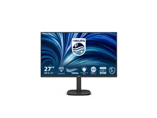 Philips 27B2U3601 - 3000 Series - LED-skjerm 27" - 2560 x 1440 QHD @ 120 Hz - IPS - 350 cd/m² - 1500:1 - 4 ms - HDMI, DisplayPort, USB-C - høyttalere - svart