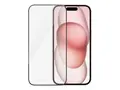 PanzerGlass - Skjermbeskyttelse for mobiltelefon ultrabred passform - glass - rammefarge svart - for Apple iPhone 15