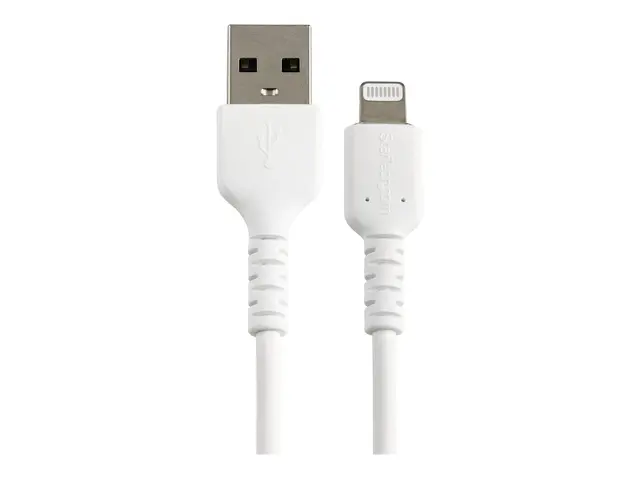 StarTech.com 6 in(15cm) Durable White USB-A to Lightning Cable, He...