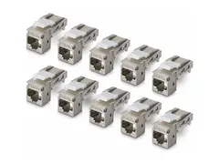 Startech - Trapes-jakk - shielded, 90°, toolless CAT 6a - STP - RJ-45 - sølv - TAA-samsvar (en pakke 10)
