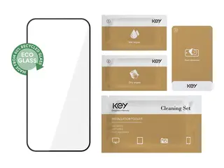 Key Eco - Skjermbeskyttelse for mobiltelefon kant-til-kant - 2.5D - glass - rammefarge svart - for Apple iPhone Air