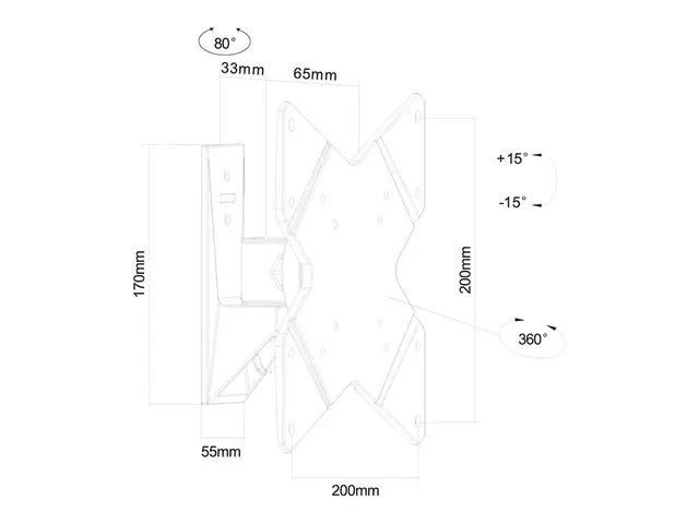 Neomounts FPMA-W815 - Brakett full bevegelse for LCD-skjerm svart ...