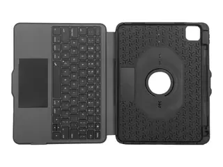 Targus Versavu - Tastatur og folioveske - med styrepute bakbelysning - trådløs - Bluetooth 5.0 - QWERTZ - Tysk - svart