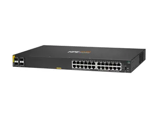 HPE Aruba 6000 24G Class4 PoE 4SFP 370W Switch Switch - Styrt - 24 x 10/100/1000 (PoE+) + 4 x Gigabit SFP - side til side-luftflyt - rackmonterbar - PoE (370 W)
