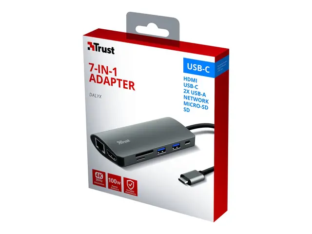Trust Dalyx 7-in-1 USB-C Multiport Adapter - dokkingstasjon 3.2 HD...