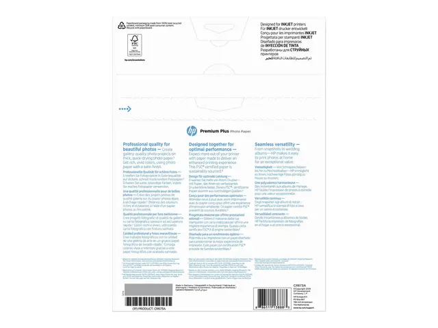 HP Premium Plus Photo Paper - Halvblank A4 (210 x 297 mm) 300 g/m²...