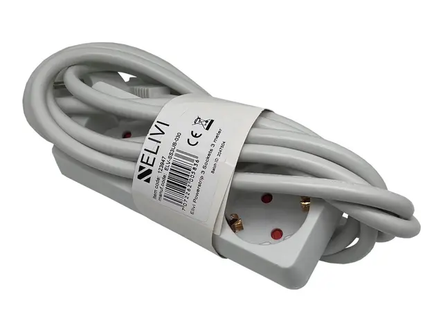 Elivi - Flerkoplingslist - AC 250 V - utgangskontakter: 3 (3 x str...