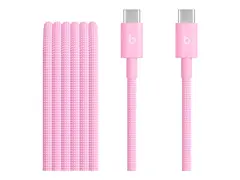 Beats - USB-kabel - USB-C (hann) til USB-C (hann) USB 2.0 - 1.5 m - flettet, Hurtiglading opptil 60W, forsterket design - kraftig rosa