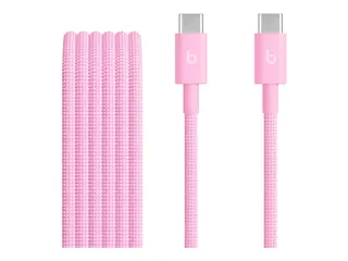 Beats - USB-kabel - USB-C (hann) til USB-C (hann) USB 2.0 - 1.5 m - flettet, Hurtiglading opptil 60W, forsterket design - kraftig rosa