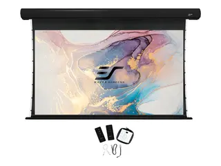 Elite Screens Saker Tab-Tension Series SKT135UHW-E6 Projeksjonsskjerm - takmonterbar, veggmonterbar - motorisert - 110 V - 135" (343 cm) - 16:9 - MaxWhite FG - svart