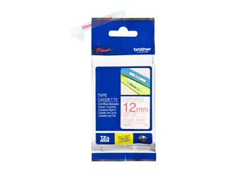 Brother TZe-132 - Rødt på klart - Rull (1,2 cm x 8 m) 1 kassett(er) laminert teip for Brother PT-D210, D600, H110, P750, P950; P-Touch Cube PT-P300; P-Touch Cube Pro PT-P910