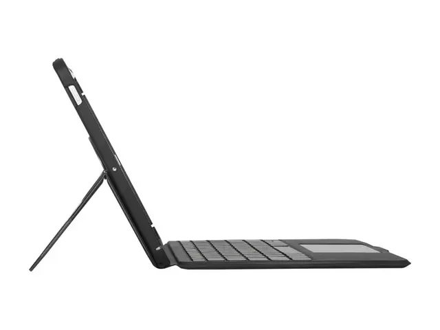 Targus Versavu - Tastatur og folioveske (tastaturetui) med styrepute - bakbelysning - trådløs - Bluetooth 5.0 - Tyrkisk - svart 