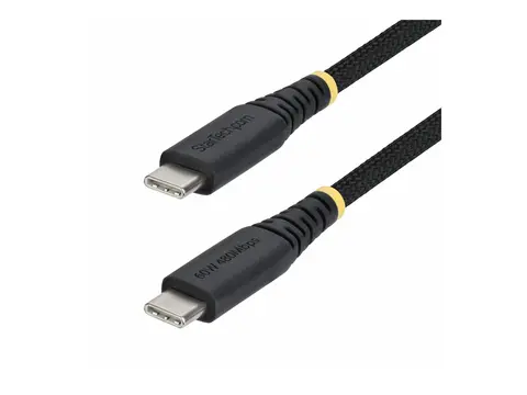 StarTech - USB-kabel - USB-C (hann) til USB-C (hann) USB 2.0 - 3 A - 3 m - USB Power Delivery (60W), støtte for Power Delivery 2,0, robust, rett - svart