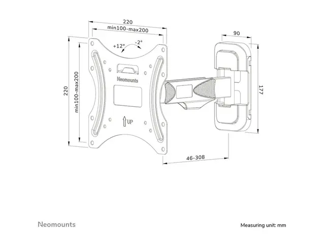 Neomounts WL40-540BL12 - Monteringssett (veggmontering) for TV