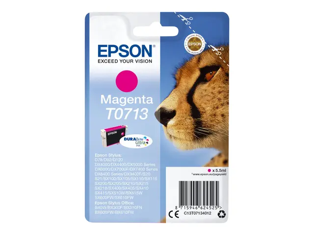 Epson T0713 - 5.5 ml - magenta - original - blekkpatron - for Styl...