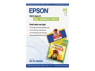 Epson Photo Quality Self Adhesive Sheets Selv-adhesiv - A4 (210 x 297 mm) - 167 g/m² - 10 stk ark - for Expression Home HD XP-15000; Expression Premium XP-540, 6000, 6005, 900
