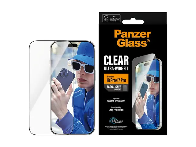 PanzerGlass - Skjermbeskyttelse for mobiltelefon - ultra-bred pass...