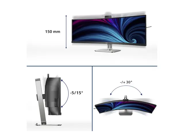 Philips 49B2U6903CH - 6000 Series LED-skjerm kurvet 49" (48.8" syn...