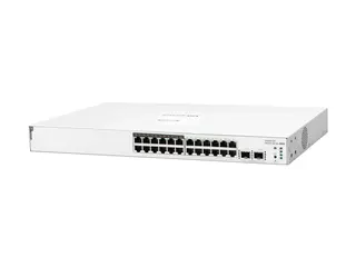 HPE Networking Instant On 1830 24G 12p Class4 PoE 2SFP 195W Switch Switch - smart - 12 x 10/100/1000 + 12 x 10/100/1000 (PoE+) + 2 x Gigabit SFP - stasjonær, rackmonterbar - PoE+ (195 W)