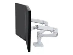ERGOTRON LX dual side-by-side Arm no grommet mount bright white texture