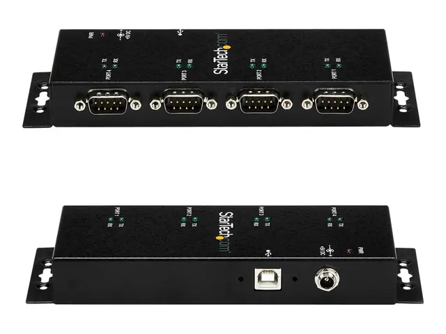 StarTech.com 4 Port USB to Serial RS232 Adapter - Wall Mount - Din...