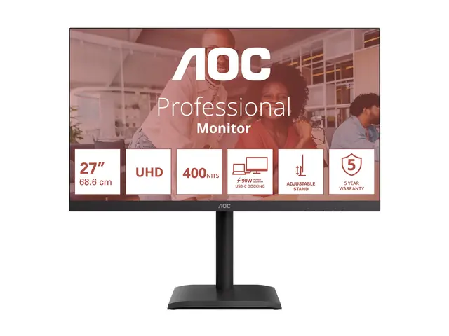 AOC U27E4CV - E4 Series LED-skjerm 27" 3840 x 2160 4K UHD (2160p) ...