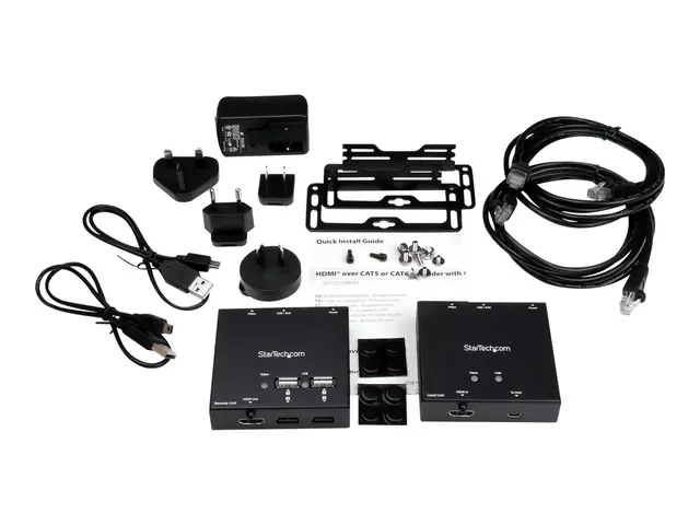 StarTech.com HDMI over CAT6 Extender with 4-port USB Hub - Remote ...