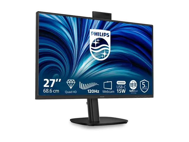 Philips 27B2N3500JH - 3000 Series LED-skjerm - 27" - 2560 x 1440 QHD @ 120 Hz - IPS - 1500:1 - 2xHDMI, DisplayPort - høyttalere - svart 