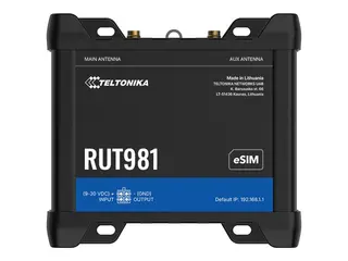 Teltonika RUT981 - Trådløs ruter - WWAN 3-portssvitsj 2,4 GHz 2G, 3G, 4G - DIN-skinnemonterbar, overflatemonterbar, veggmonterbar