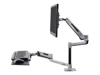 Ergotron WorkFit-LX - St&#229;ende skrivebordomformer polert aluminium