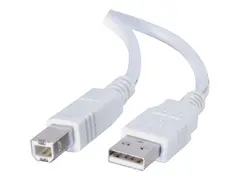 C2G 6.6ft USB to USB B Cable - USB A to USB B USB 2.0 - White - M/M - USB-kabel - USB (hann) til USB-type B (hann) - USB 2.0 - 2 m - hvit
