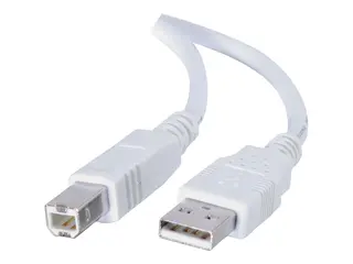 C2G 6.6ft USB to USB B Cable - USB A to USB B USB 2.0 - White - M/M - USB-kabel - USB (hann) til USB-type B (hann) - USB 2.0 - 2 m - hvit