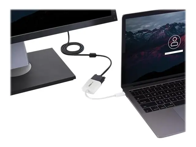 StarTech.com USB-C to VGA Adapter - White 1080p Video Converter Fo...