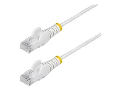 StarTech.com - Koblingskabel - RJ-45 (hann) til RJ-45 (hann) 25 cm - 3.6 mm - UTP - CAT 5/5e/6 - IEEE 802.3bt - halogenfri, uten hindringer, rett - hvit