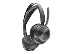 HP Poly Voyager Focus 2 - Hodesett - on-ear Bluetooth - trådløs - aktiv støydemping - USB-C via Bluetooth-adapter - svart - Zoom Certified
