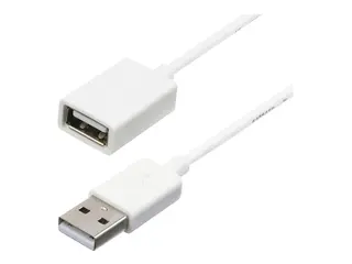 StarTech.com 3m White USB 2.0 Extension Cable Cord A to A - USB Male to Female Cable - 1x USB A (M), 1x USB A (F) - White, 3 meter (USBEXTPAA3MW) - USB-forlengelseskabel - USB til USB - 3 m