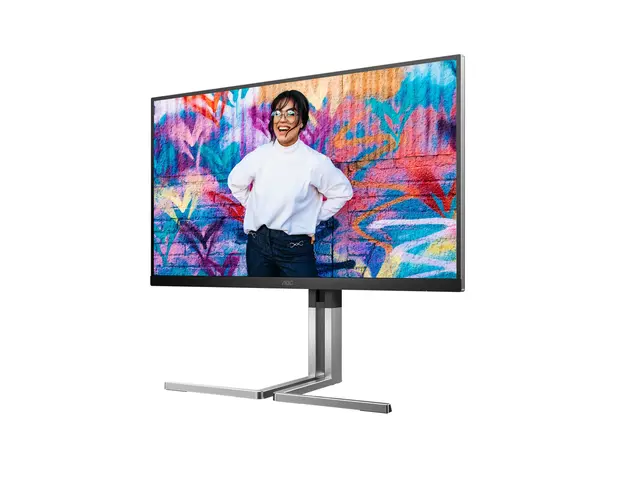 AOC Q27U3CV - Graphic Pro Series - LED-skjerm 27" - 2560 x 1440 QHD @ 75 Hz - IPS - 1000:1 - DisplayHDR 400 - 4 ms - HDMI, DisplayPort, USB-C - høyttalere - svart 