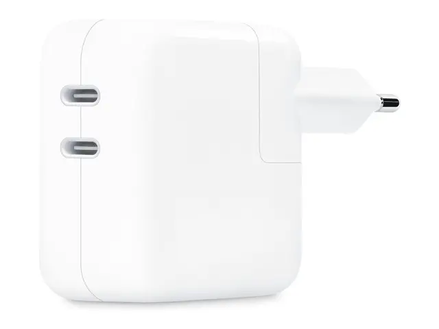 Apple - Strømadapter 35 watt 2 utgangskontakter (24 pin USB-C)