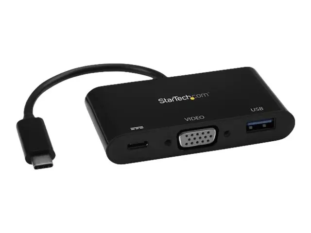 StarTech.com USB-C VGA Multiport Adapter - USB-A Port - with Power...