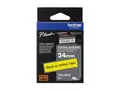 Brother TZe-S651 - Ekstra sterk adhesiv - svart på gult Rull (2,4 cm x 8 m) 1 kassett(er) laminert teip - for Brother PT-D600, P750, P950; P-Touch PT-2430, 3600, 9800, D800, E500, E550, P750, P900