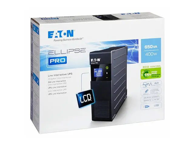 Eaton Ellipse PRO 650 - UPS - AC 230 V - 400 watt - 650 VA - 7 Ah ...