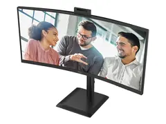 AOC CU34E4CW - LED-skjerm - kurvet - USB 34&quot; - 3440 x 1440 UWQHD - VA - 350 cd/m&#178; - 3500:1 - HDR10 - 4 ms - 2xHDMI, DisplayPort - h&#248;yttalere - svart