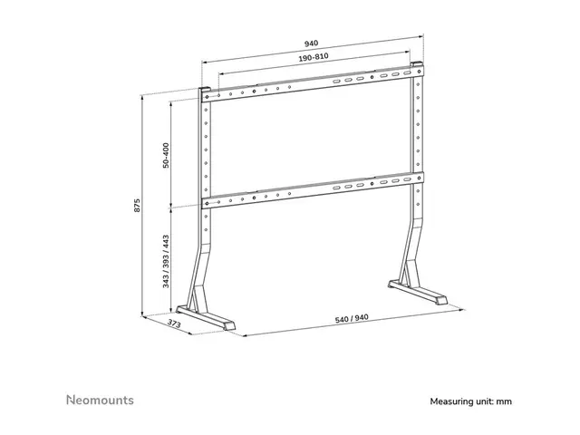 Neomounts DS45-430BL18 - Stativ fast for TV stål svart skjermstørr...