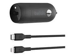 Belkin BoostCharge - Bilstrømadapter - 30 watt 3 A - Fast Charge, Power Delivery 3.1 (USB-C) - svart