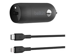 Belkin BoostCharge - Bilstrømadapter - 30 watt 3 A - Fast Charge, Power Delivery 3.1 (USB-C) - svart