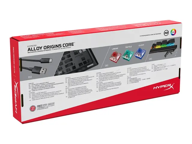 HyperX Alloy Origins Core - Tastatur - bakgrunnsbelyst - USB - Pan...