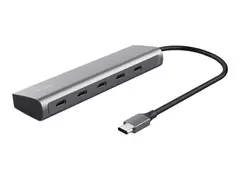 Trust Halyx - Hub - 1 x USB-C (gjennomgang) + 4 x USB-C 3.2 Gen 1 stasjon&#230;r