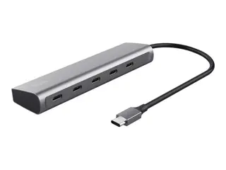 Trust Halyx - Hub - 1 x USB-C (gjennomgang) + 4 x USB-C 3.2 Gen 1 stasjon&#230;r